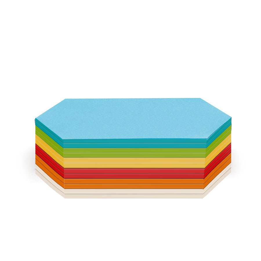 Mix barevných šestiúhelníků 9,5 x 20,5 cm, 300ks