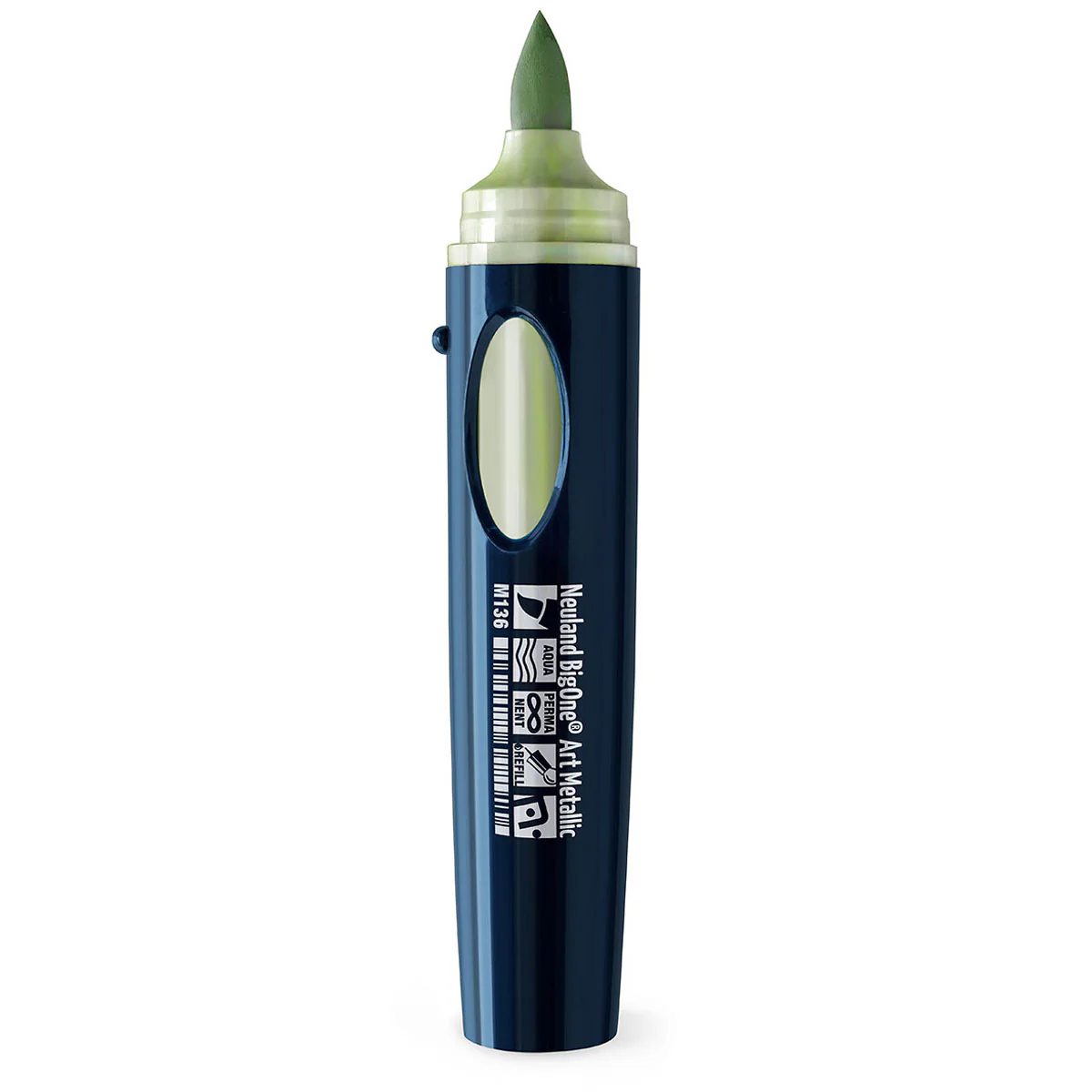 Neuland BigOne® Art Metallic zelený fix, štětcový hrot
