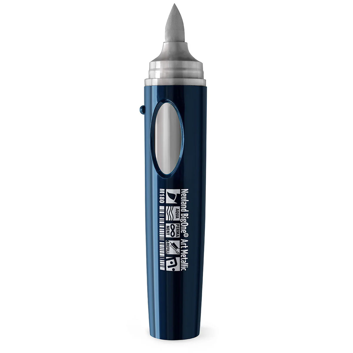 Neuland BigOne® Art Metallic stříbrný fix, štětcový hrot