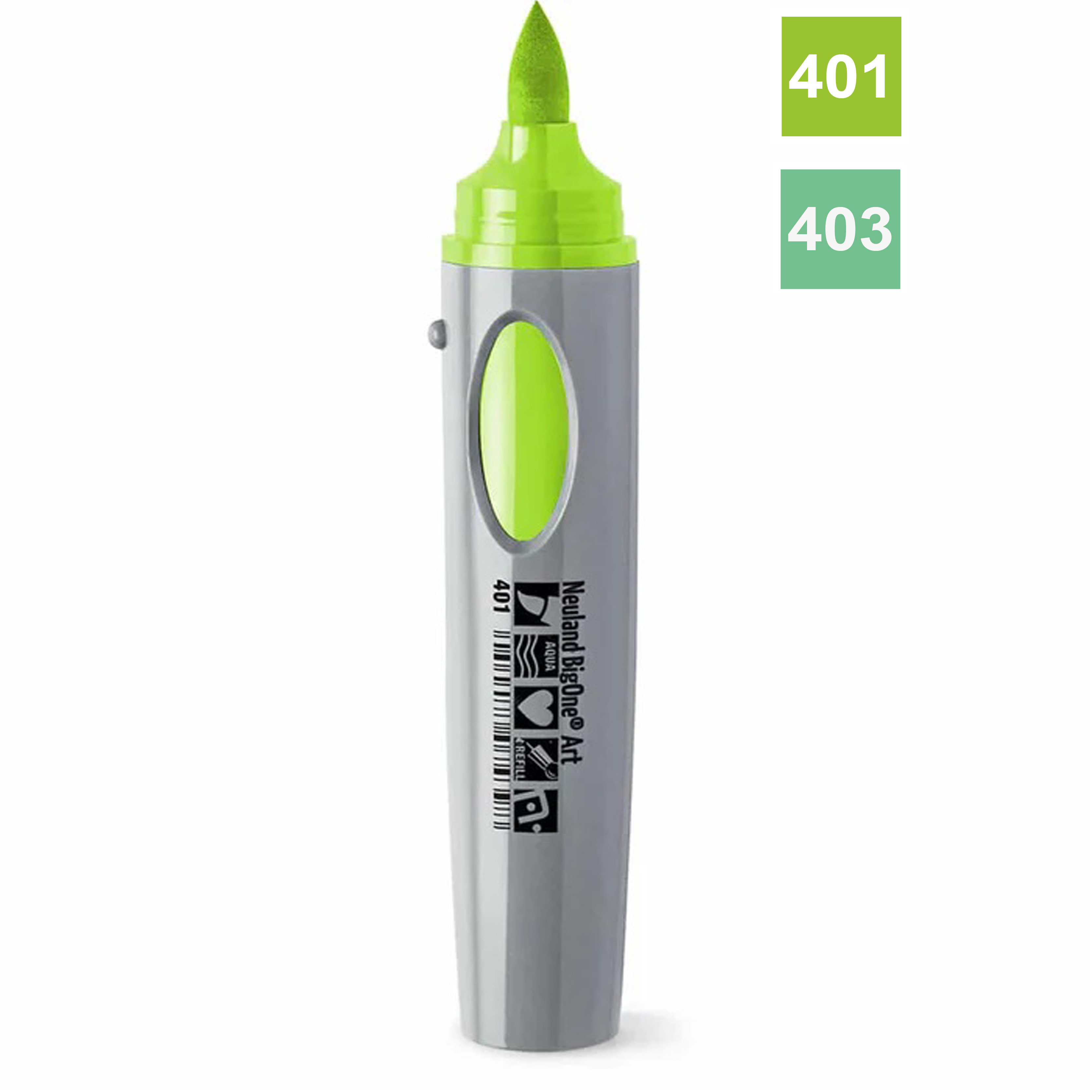 Neuland BigOne® Art zelený fix, štětcový hrot