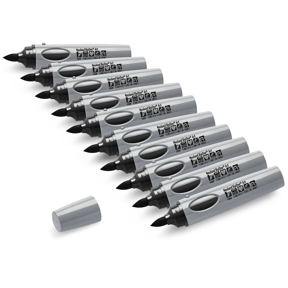 Neuland BigOne® Art sada/10ks černá barva, štětcový hrot