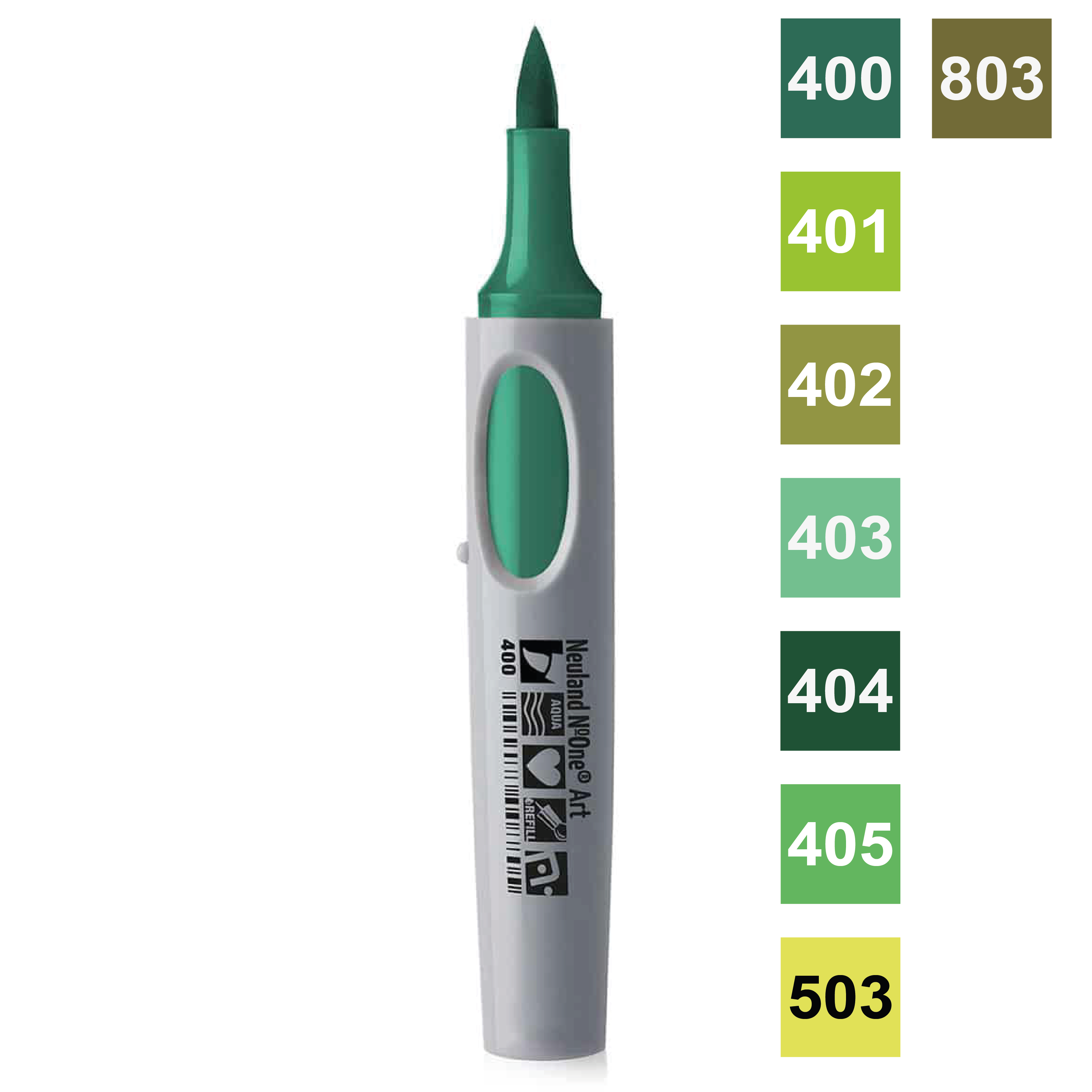 Neuland No.One® Art zelený fix, štětcový hrot