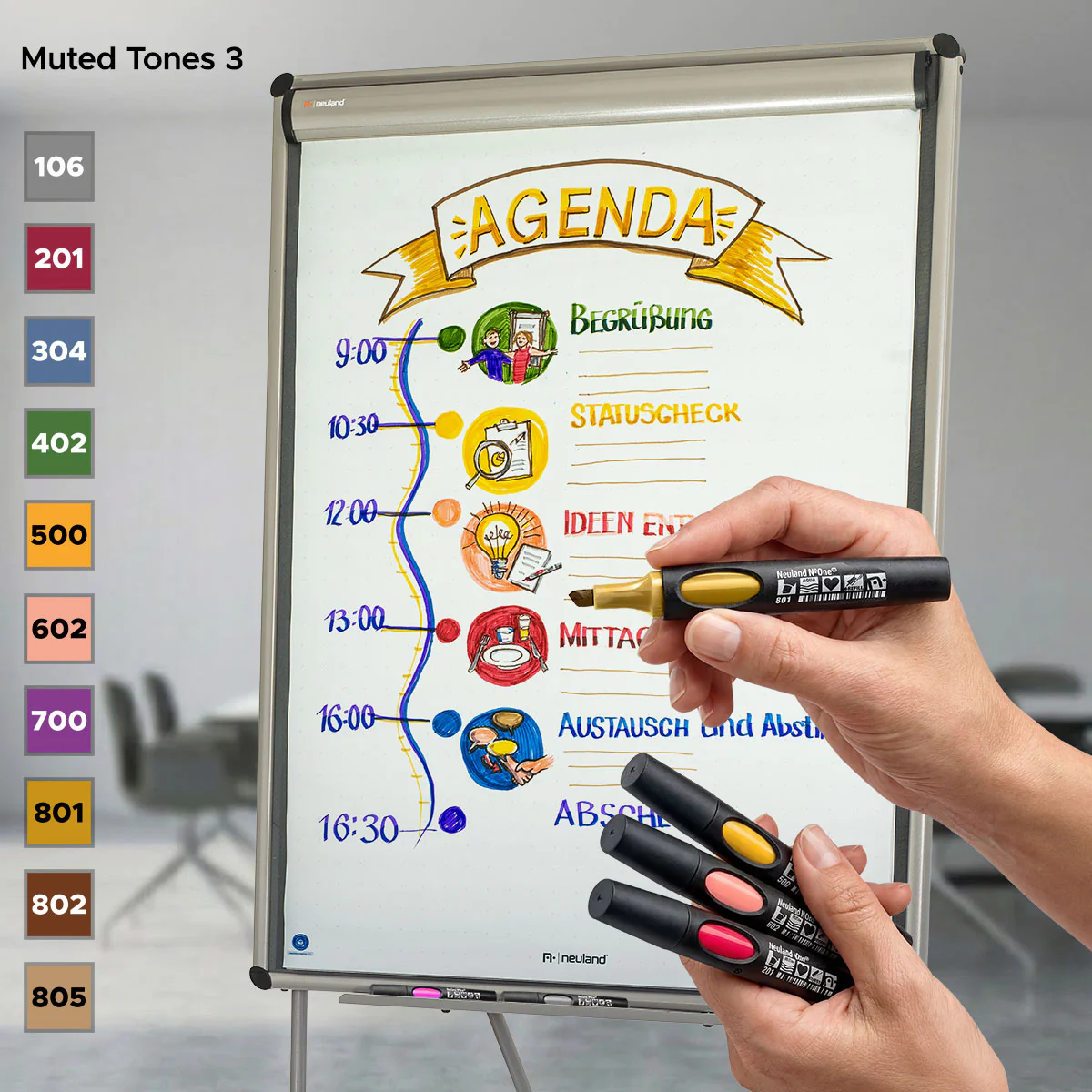 Neuland No.One® sada Tlumené odstíny 3°, klínový hrot